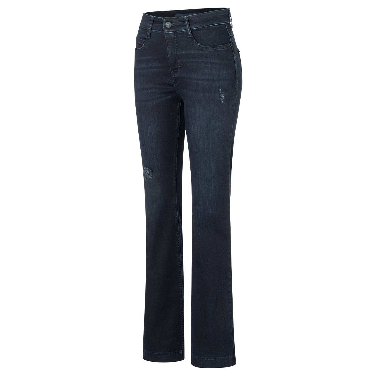 Stretch Damenjeans Boot von MAC in Dunkelblau mit Strass, Seitenansicht