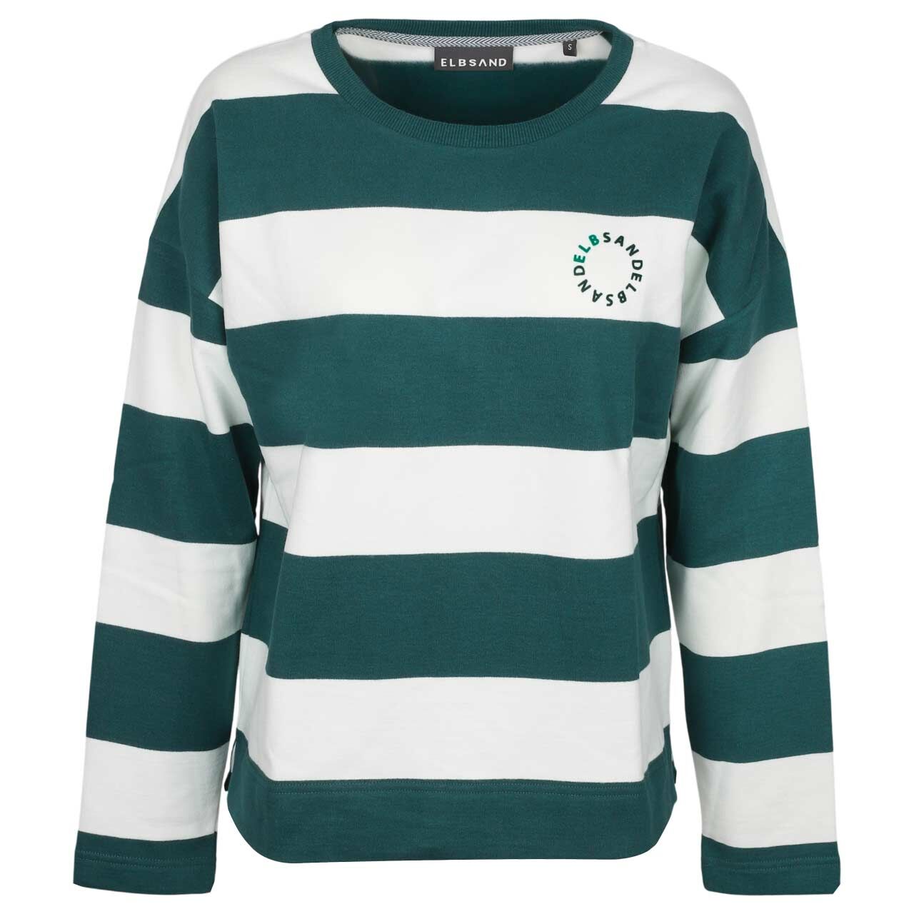 Elbsand Damen Sweatshirt Hilma dark ivy stripes