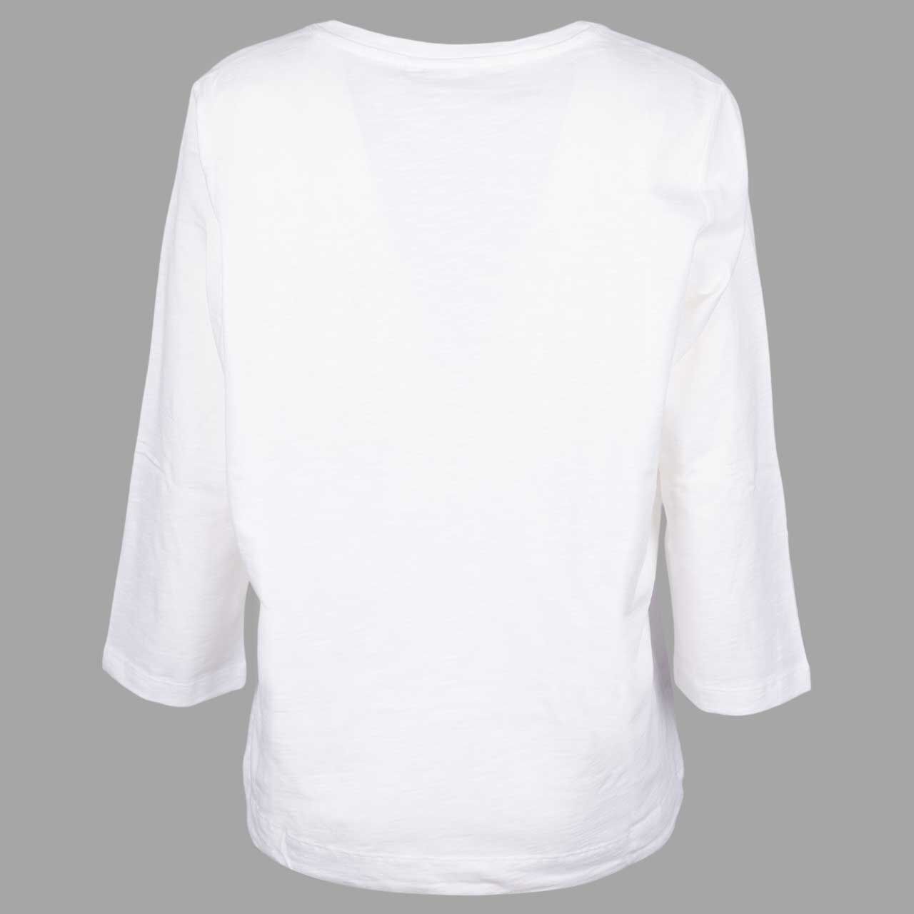 Damen 3/4 Arm Shirt Soft Slubyarn von Cecil in Cremeweiß meliert, Rückansicht