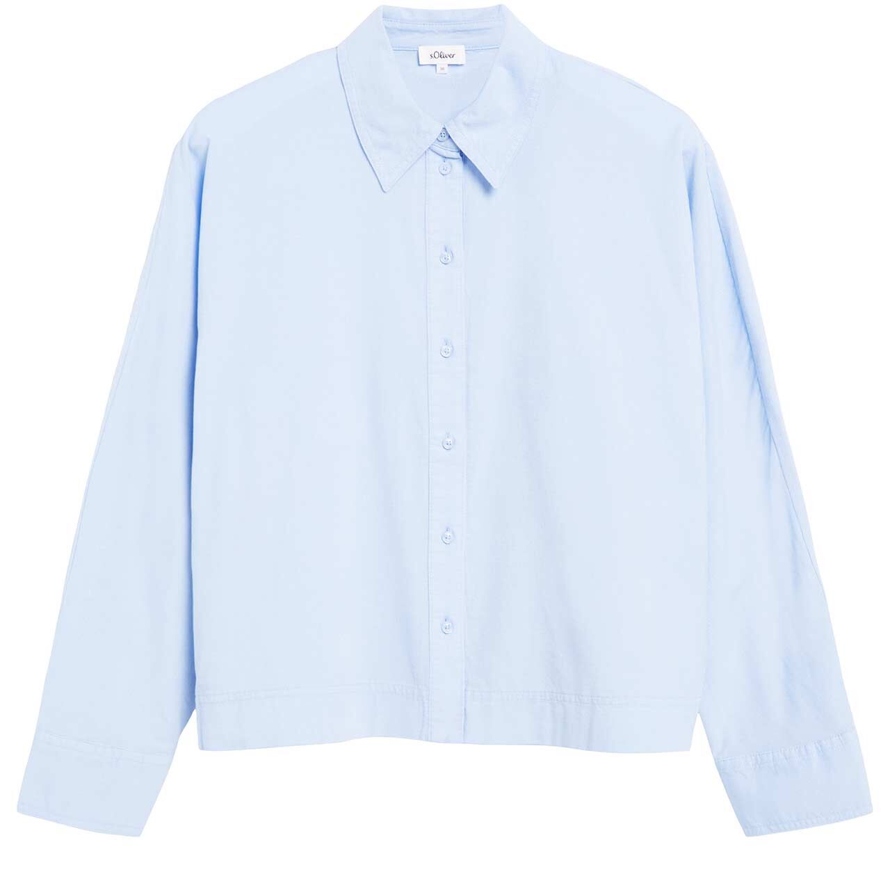 s.Oliver Damen Langarm Cord Bluse soft blue haze
