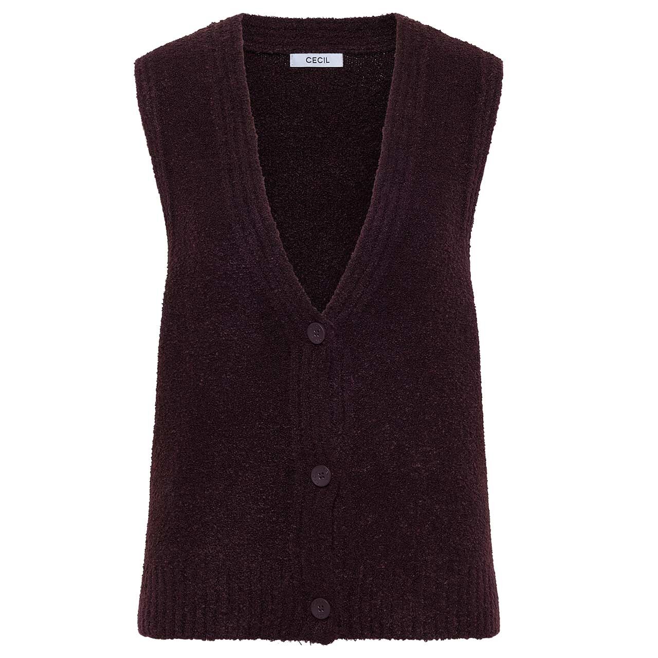 Cecil Damen Weste Bouclé Vest eggplant red