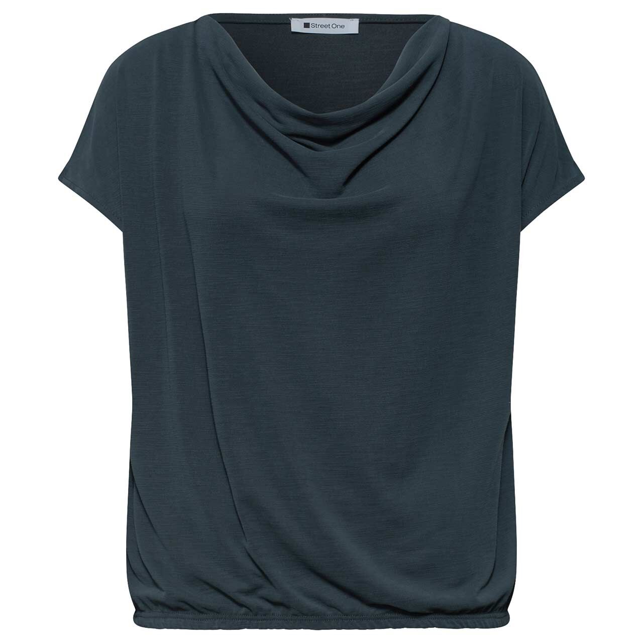 Street One Damen T-Shirt Silk Look Waterfall deep bound green