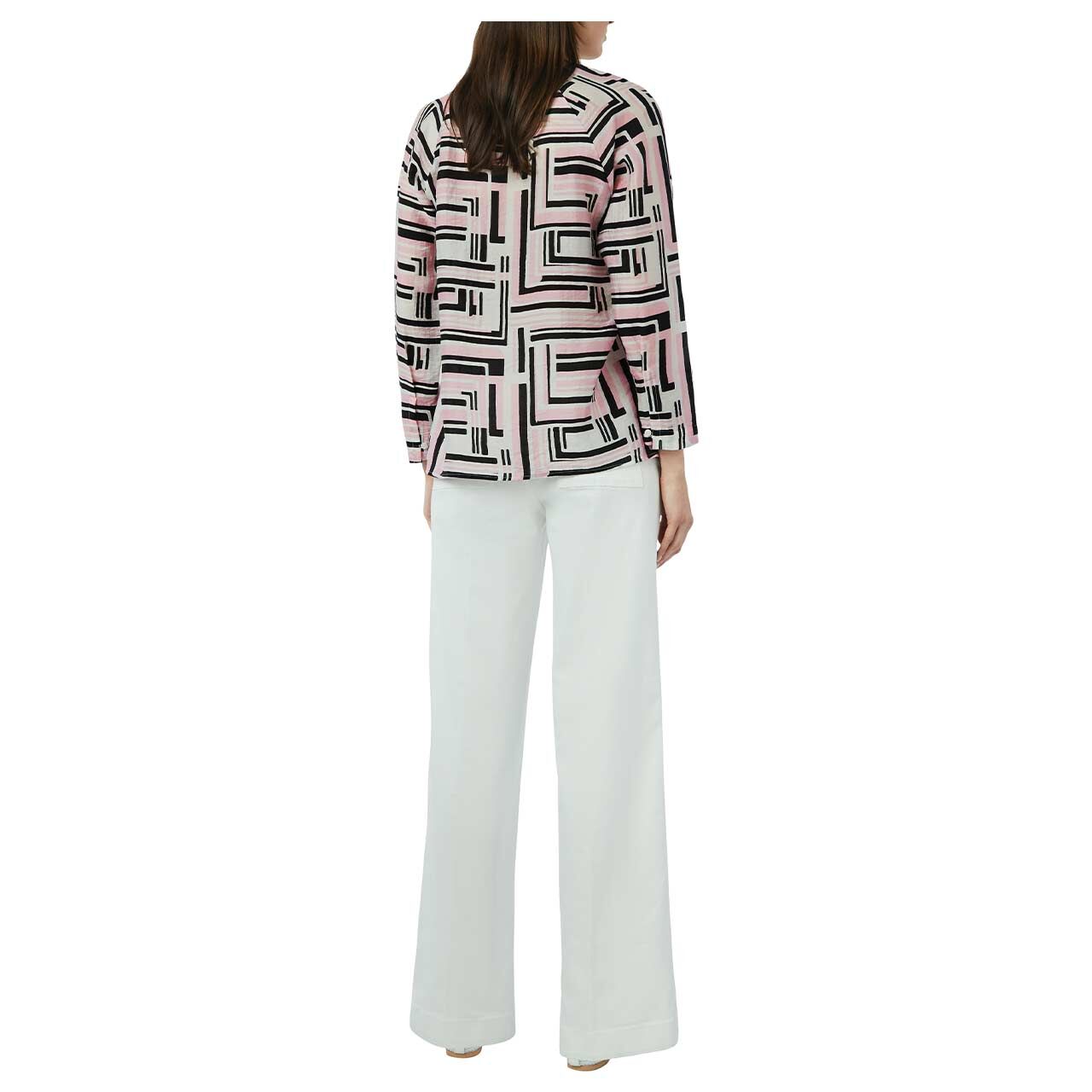 Comma Damen Langarm Bluse pink printed