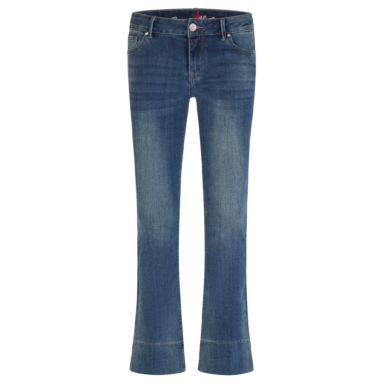 Damenjeans Italy K Bootcut Stretch Denim von Buena Vista in Blau angewaschen, Vorderansicht