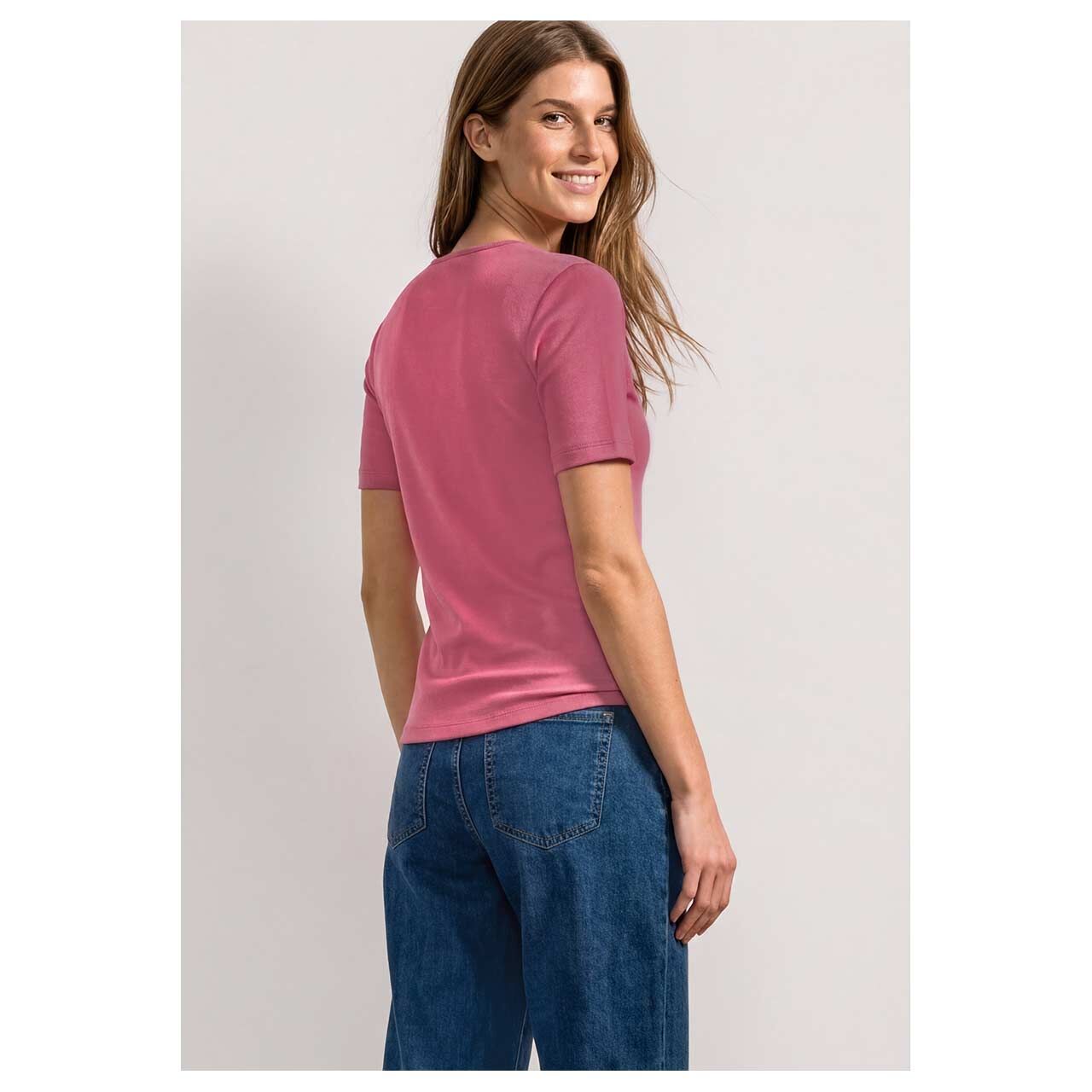 Damen T-Shirt Ada von Street One in Pink, Rückansicht am Model