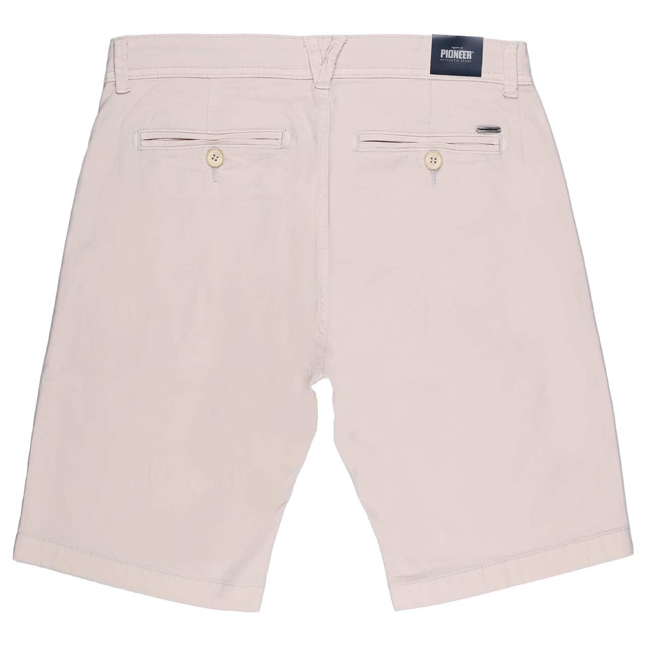 Stretch Herren Chino Baumwoll Bermuda Lenny in Beige von Pioneer, Rückansicht