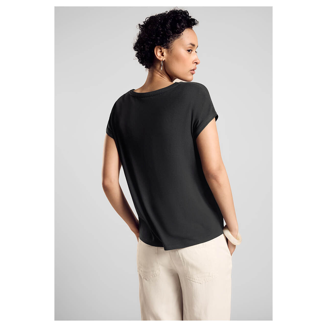 Street One Damen T-Shirt Structure Mix black