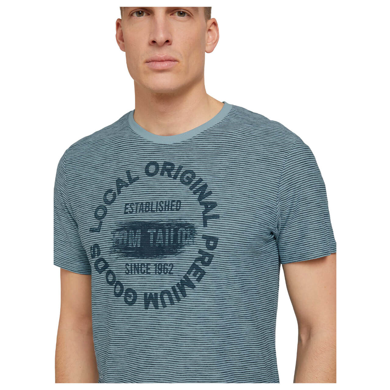 Tom Tailor T-Shirt für Herren in Blau mit Print, FarbNr.: 29167
