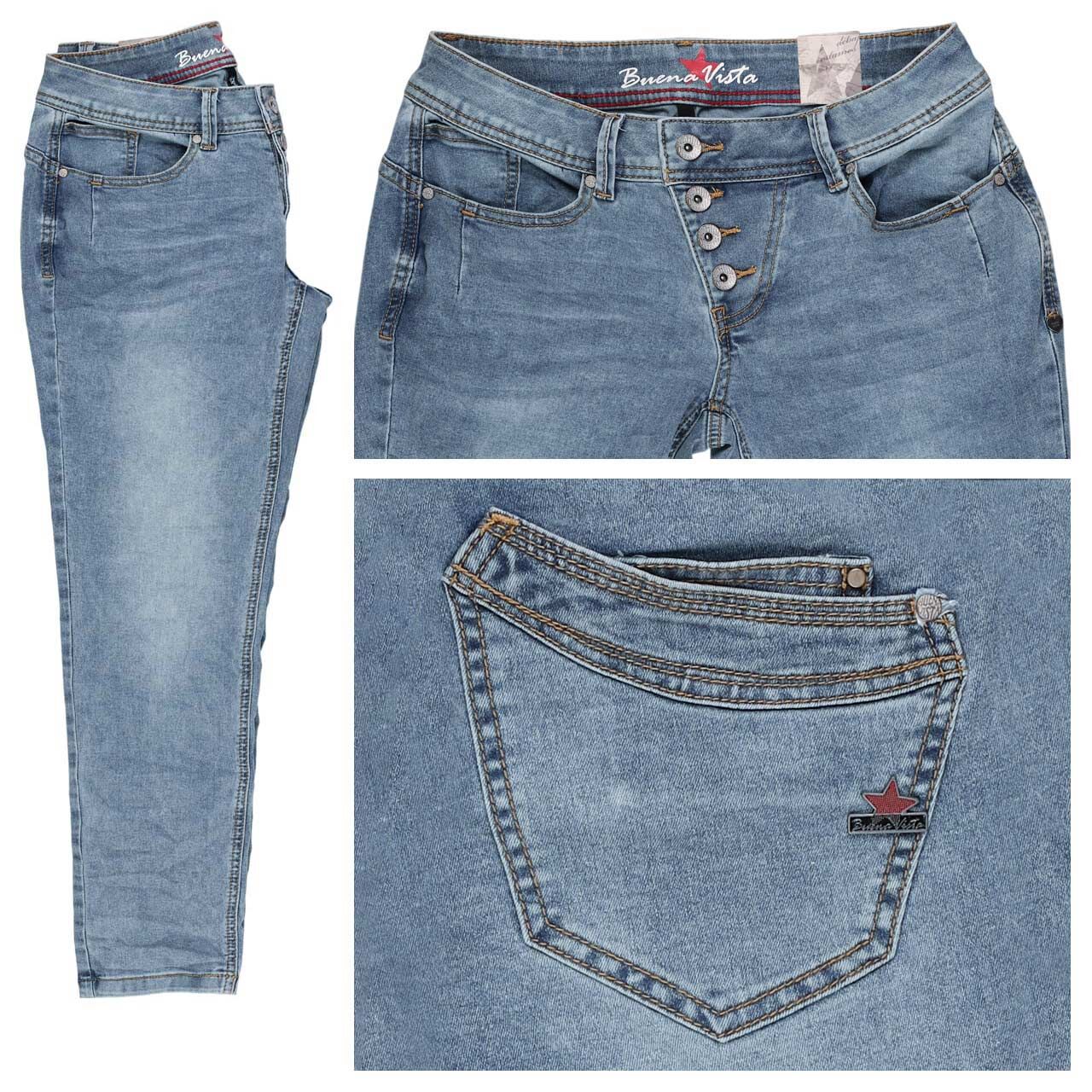 Buena Vista Malibu 7/8 Stretch Denim Jeans light stone