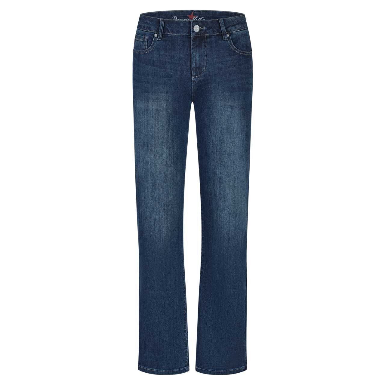 Damenjeans Stella-Zip Straight Stretch Denim von Buena Vista in Dunkelblau angewaschen, Vorderansicht