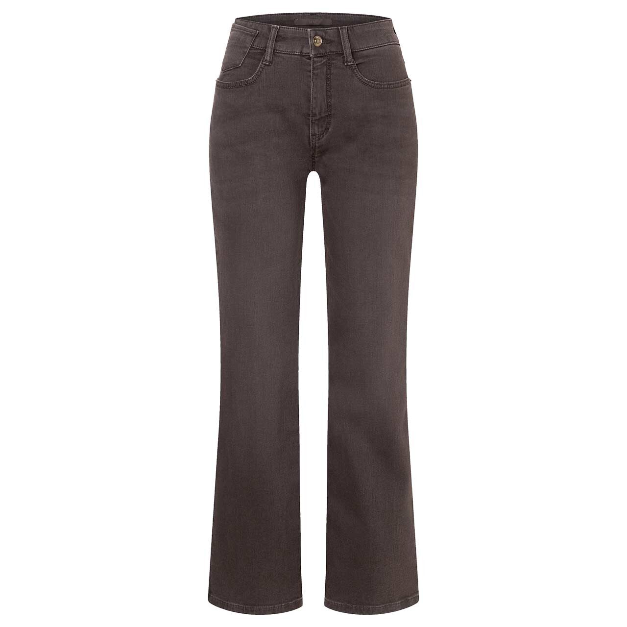 Stretch Damenjeans Laura von MAC in Dunklebraun verwaschen, Vorderansicht