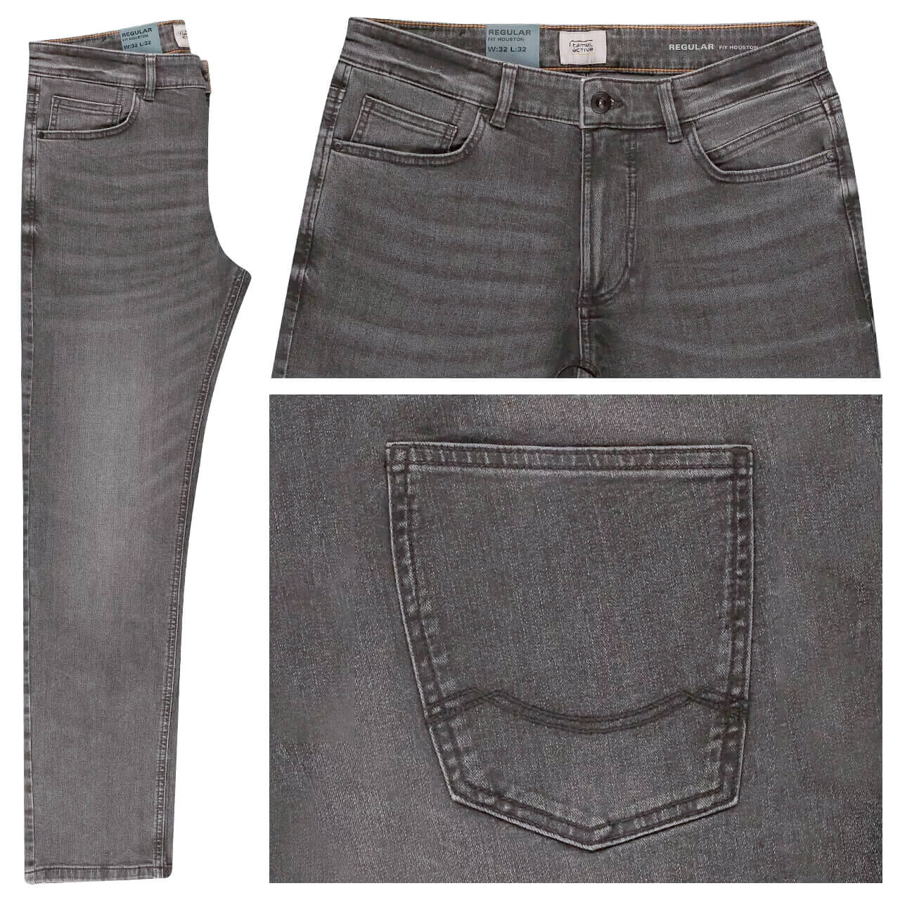 Camel active Houston fleXXX Jeans dark grey washed Camel active Houston fleXXX Jeans dark grey washed