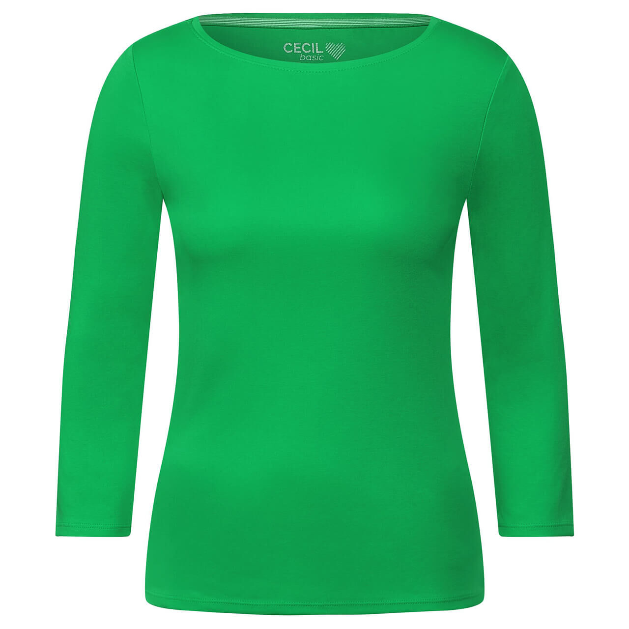 Cecil Basic Boatneck 3/4 Arm Shirt radiant green