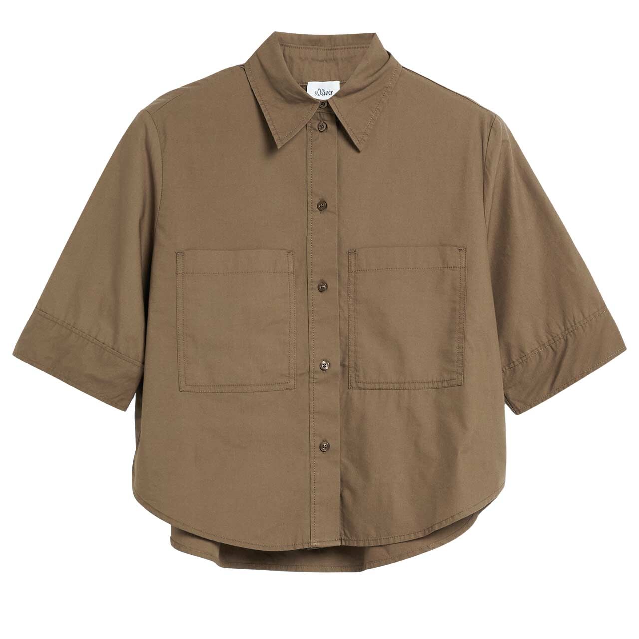 s.Oliver Damen Kurzarm Bluse teak brown