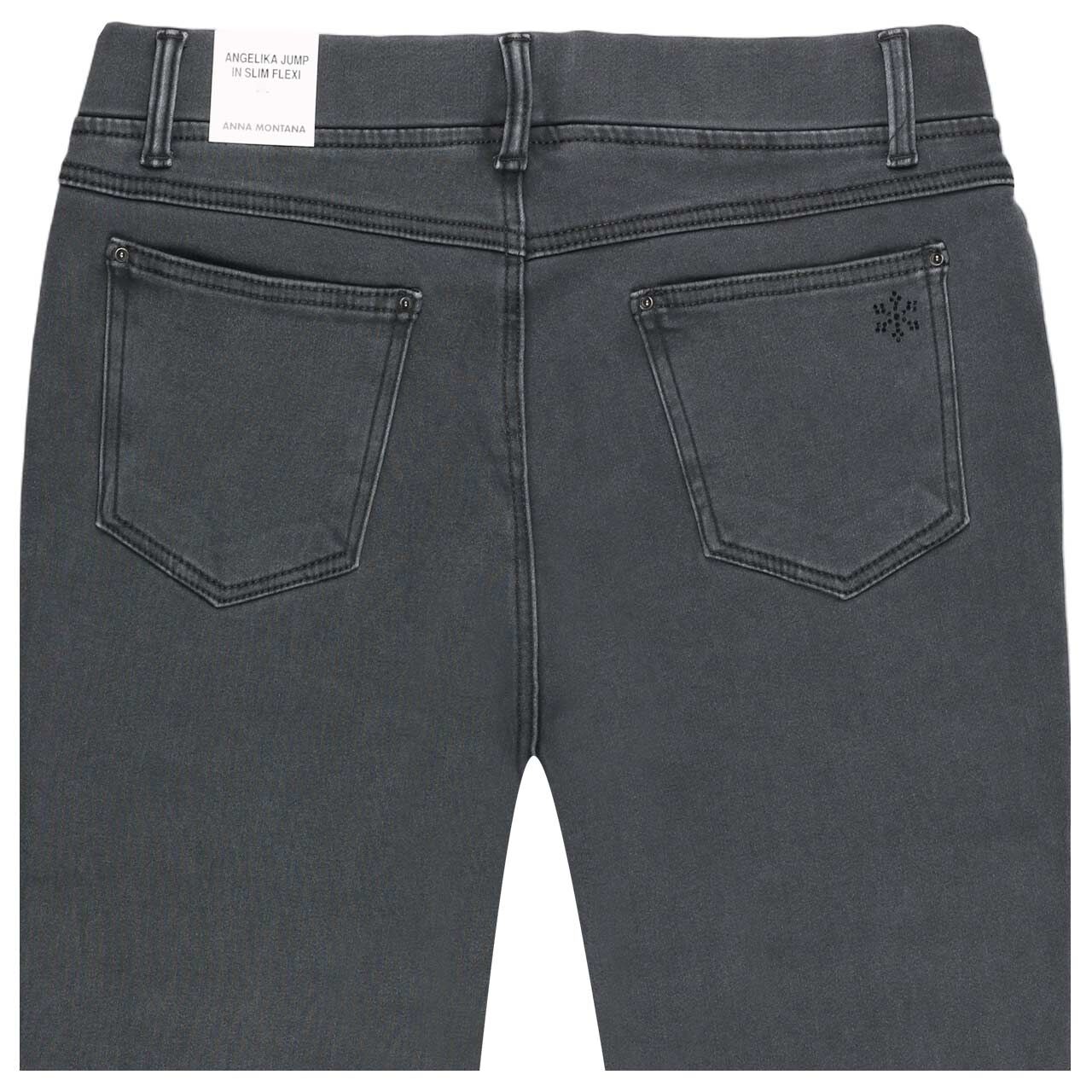 Stretch Damenjeans Angelika von Anna Montana in Dunkelgrau, detaillierte Rückansicht
