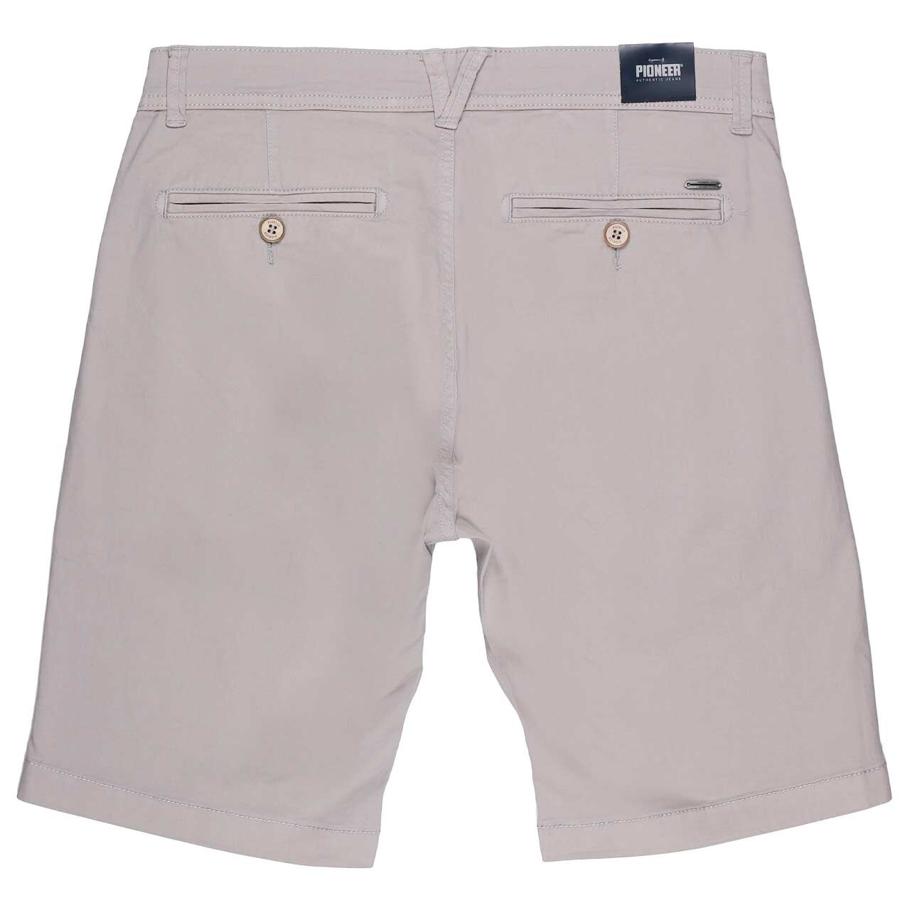 Stretch Herren Chino Baumwoll Bermuda Lenny in Grau von Pioneer, Rückansicht
