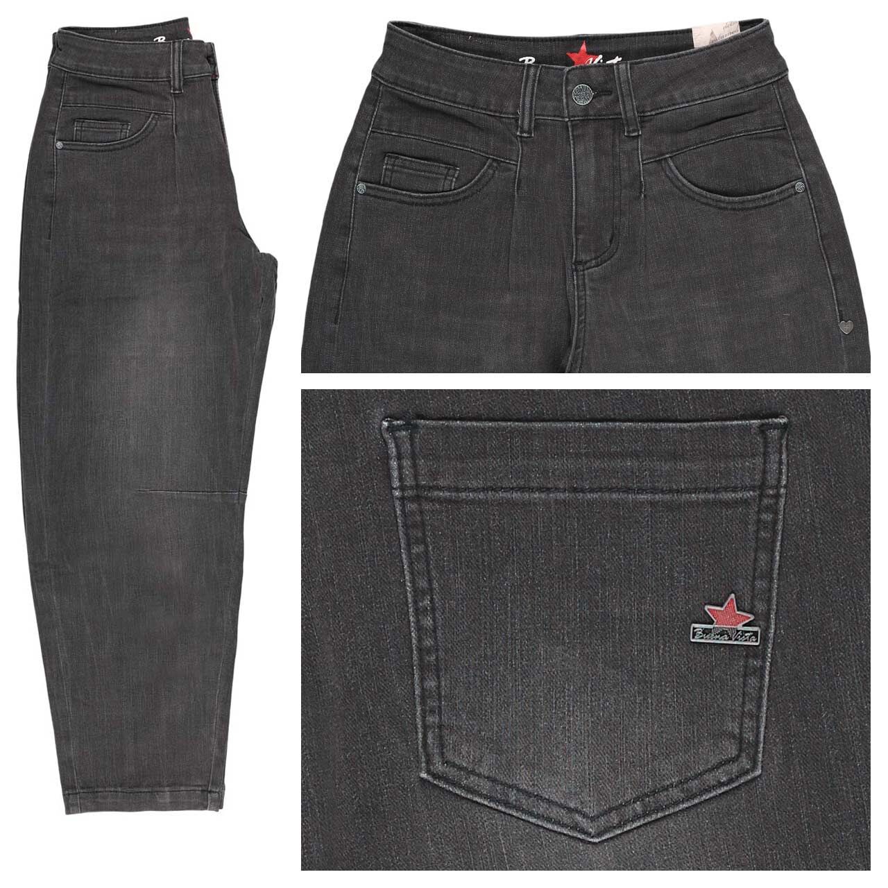 Buena Vista Barrel-F 7/8 Stretch Denim Jeans black denim