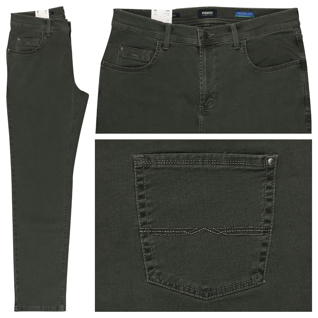 Pioneer Rando Baumwollhose Megaflex dark jade stonewash