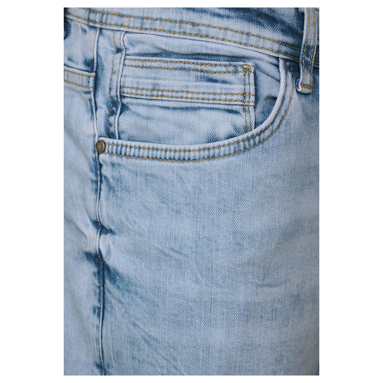 Street One Men Player Jeans blue heavy bleached