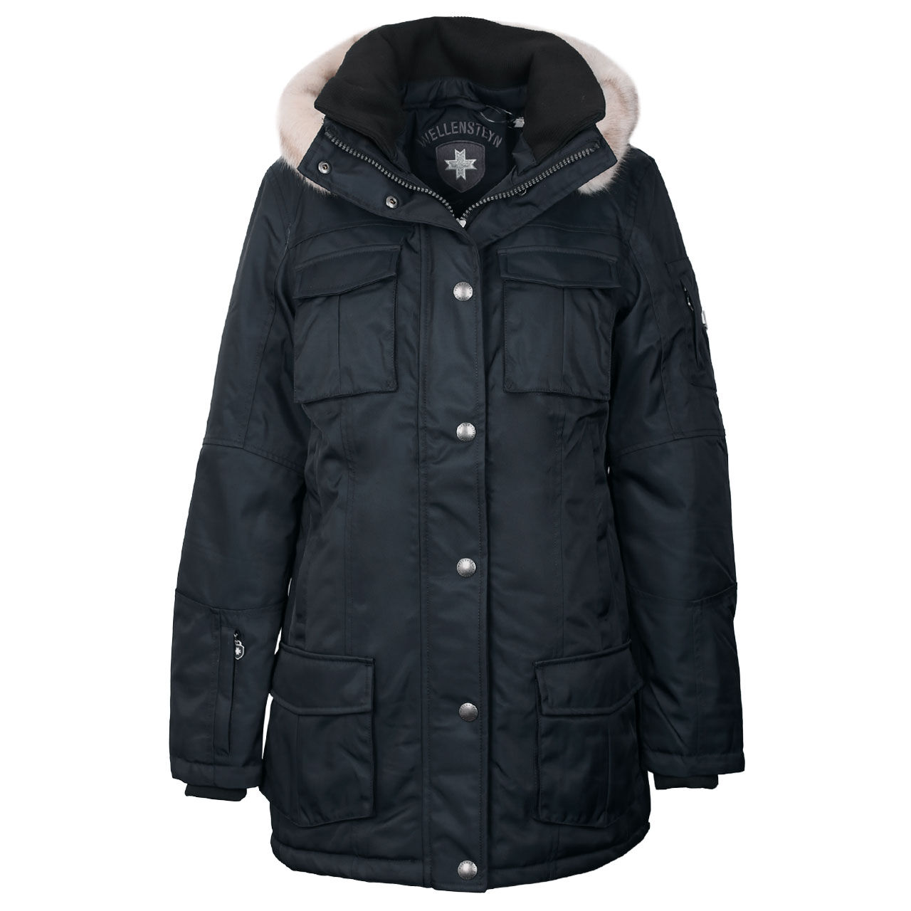 wellensteyn-mantel-schneezauber-hollywoodblue-vorne Wellensteyn Schneezauber Damen Jacke im tiefen Dunkelblau