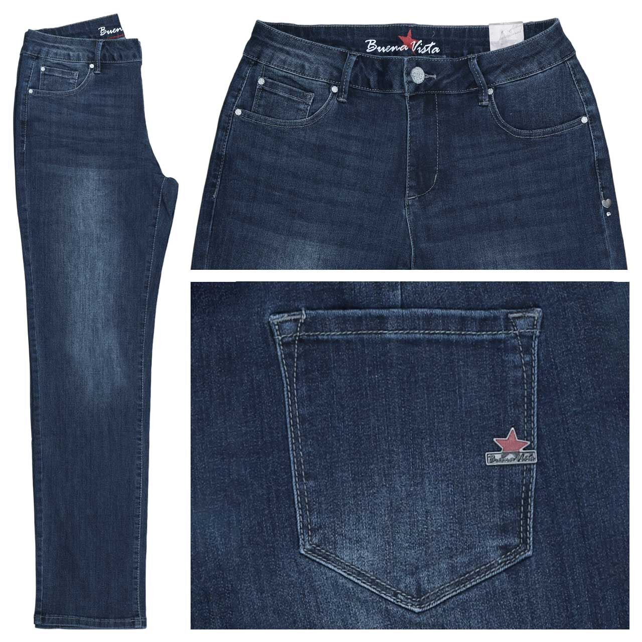Buena Vista Stella-Zip Straight Stretch Denim Jeans denim wash