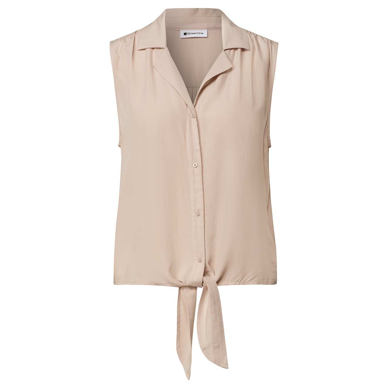 Street One Damen Blusen Top Bowling Collar clay sand