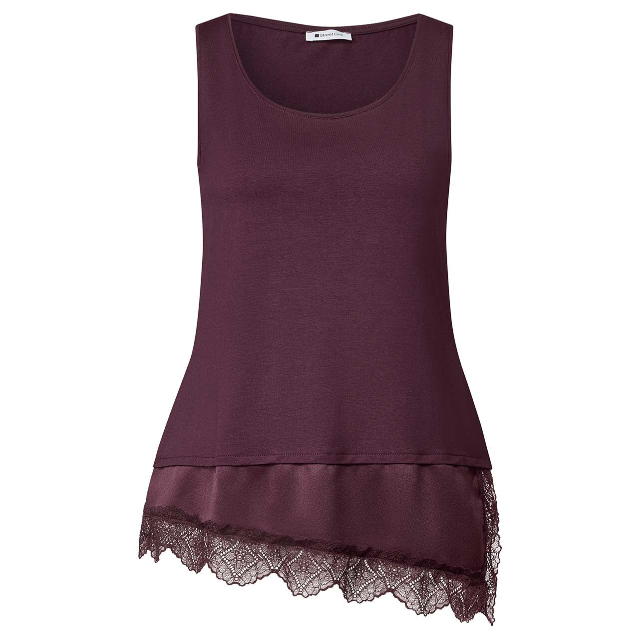 Street One Damen Top Diagonal Woven Bottom rustic rouge