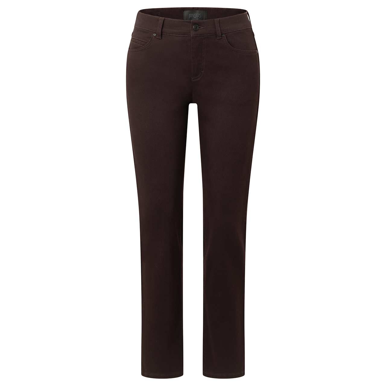 Stretch Damenjeans Cici von Angels in Weinrot angewaschen, Vorderansicht ganze Hose
