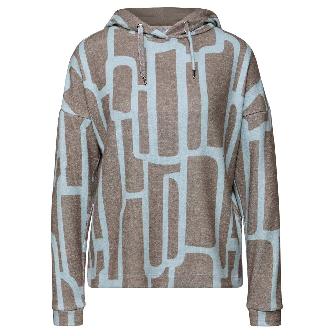 Street One Damen Hoodie Sweatshirt Cosy Printed frosted blue