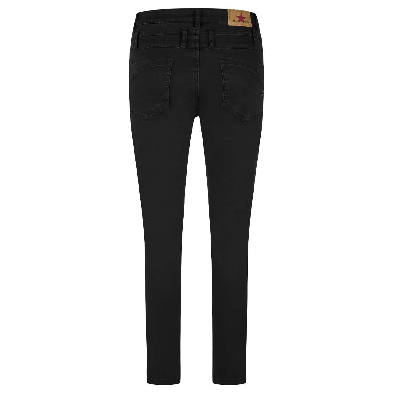 Damen Ankle Jeans Florida Cropped Cozy Denim von Buena Vista in Schwarz, Rückansicht