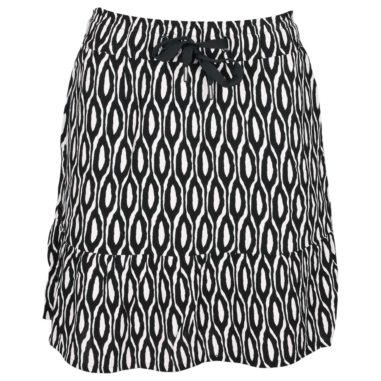 Street One Damen Rock Mini Volant clay sand black pattern