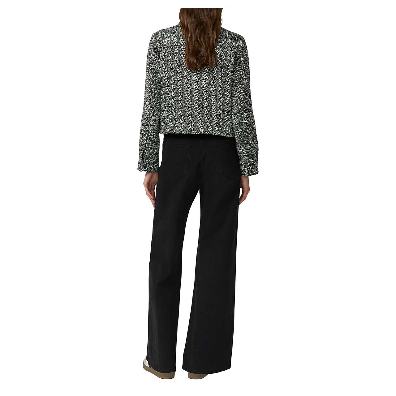 Damen Bouclé Jacke von s.Oliver in Schwarz-Weiß, Rückansicht am Model