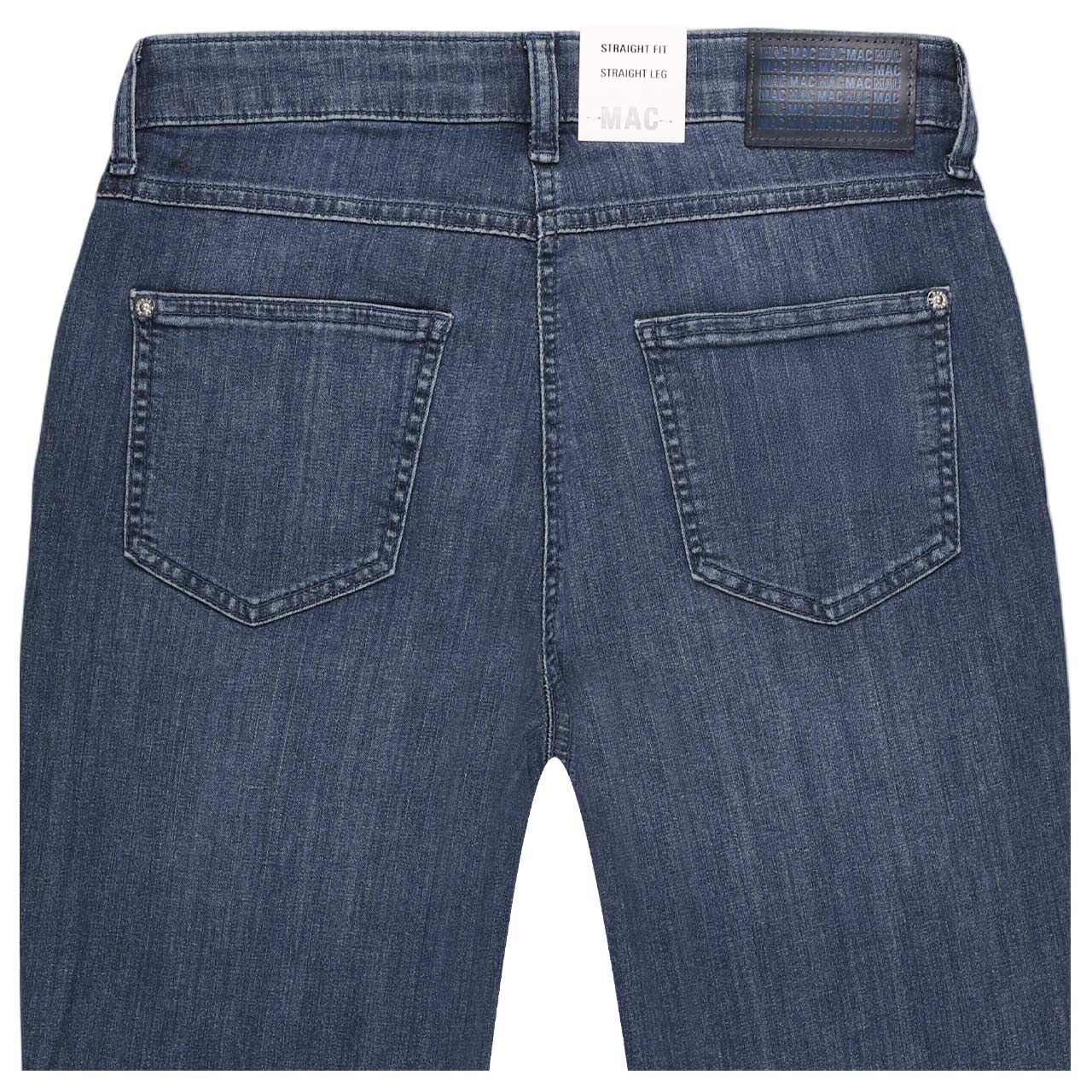 Stretch Damenjeans Melanie von MAC in Blau angewaschen, detaillierte Rückansicht