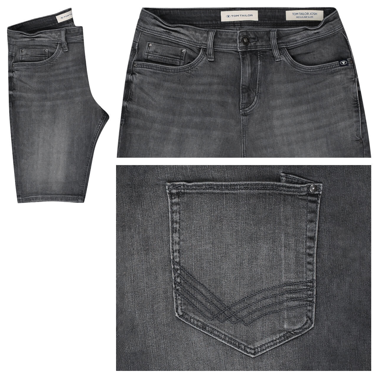 Tom Tailor Josh Jeans Bermuda used mid stone grey Tom Tailor Josh Jeans Bermuda used mid stone grey