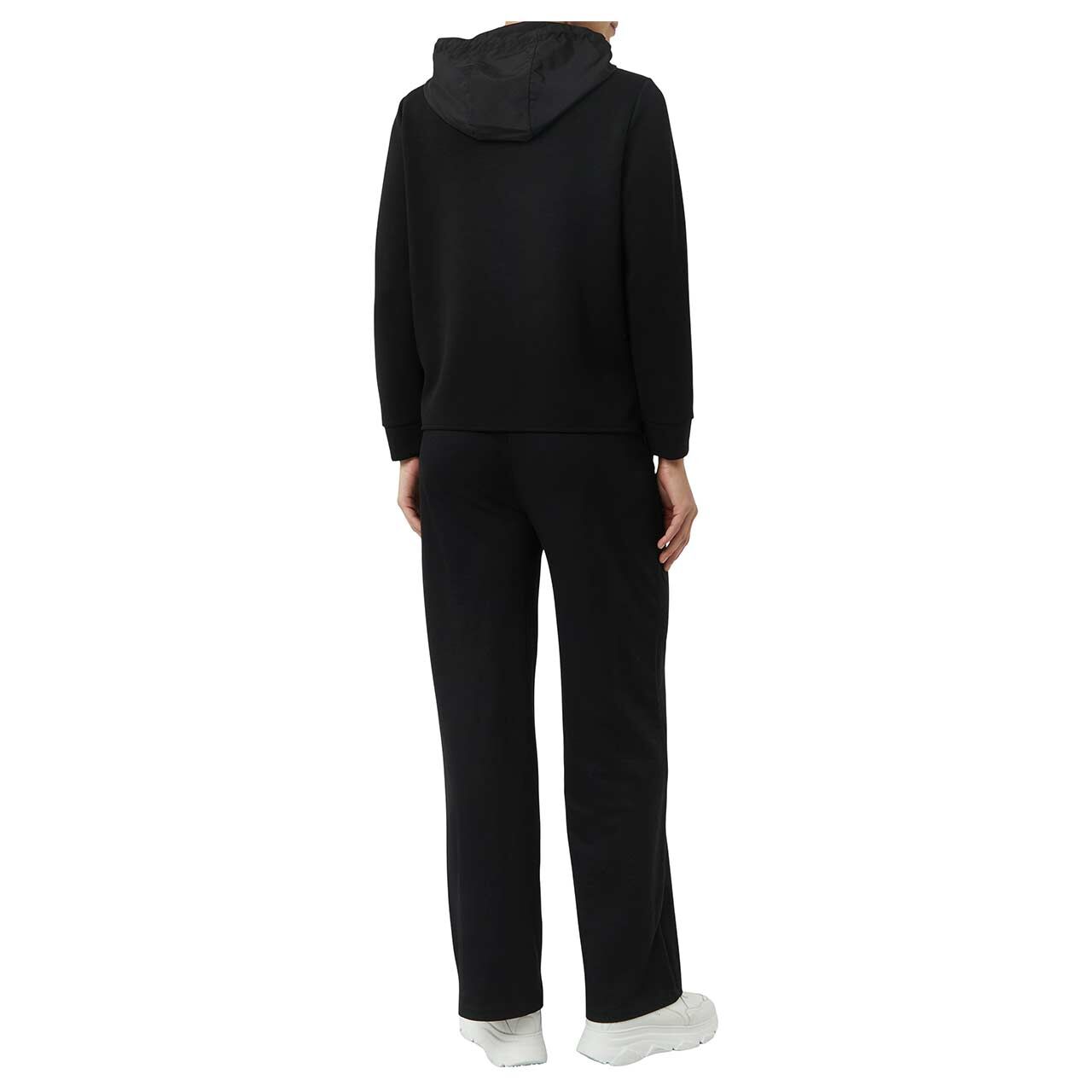 Damen Hoodie Sweatjacke von Comma in Schwarz, Rückansicht am Model