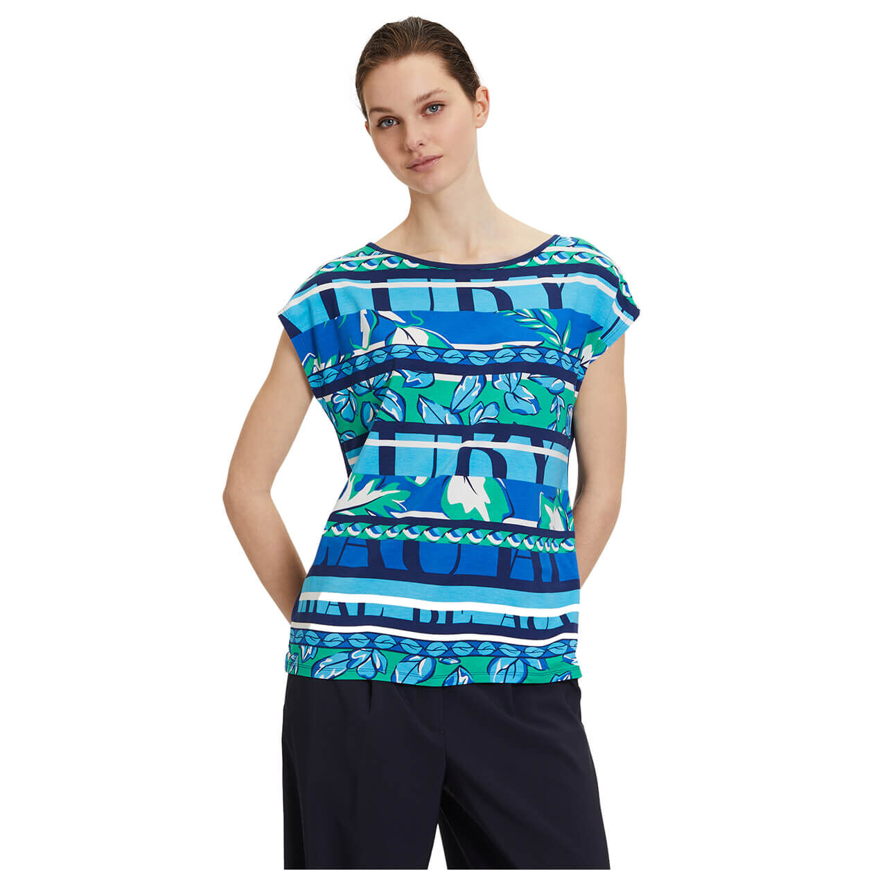 Betty Barclay Damen T-Shirt blue multicolor stripes