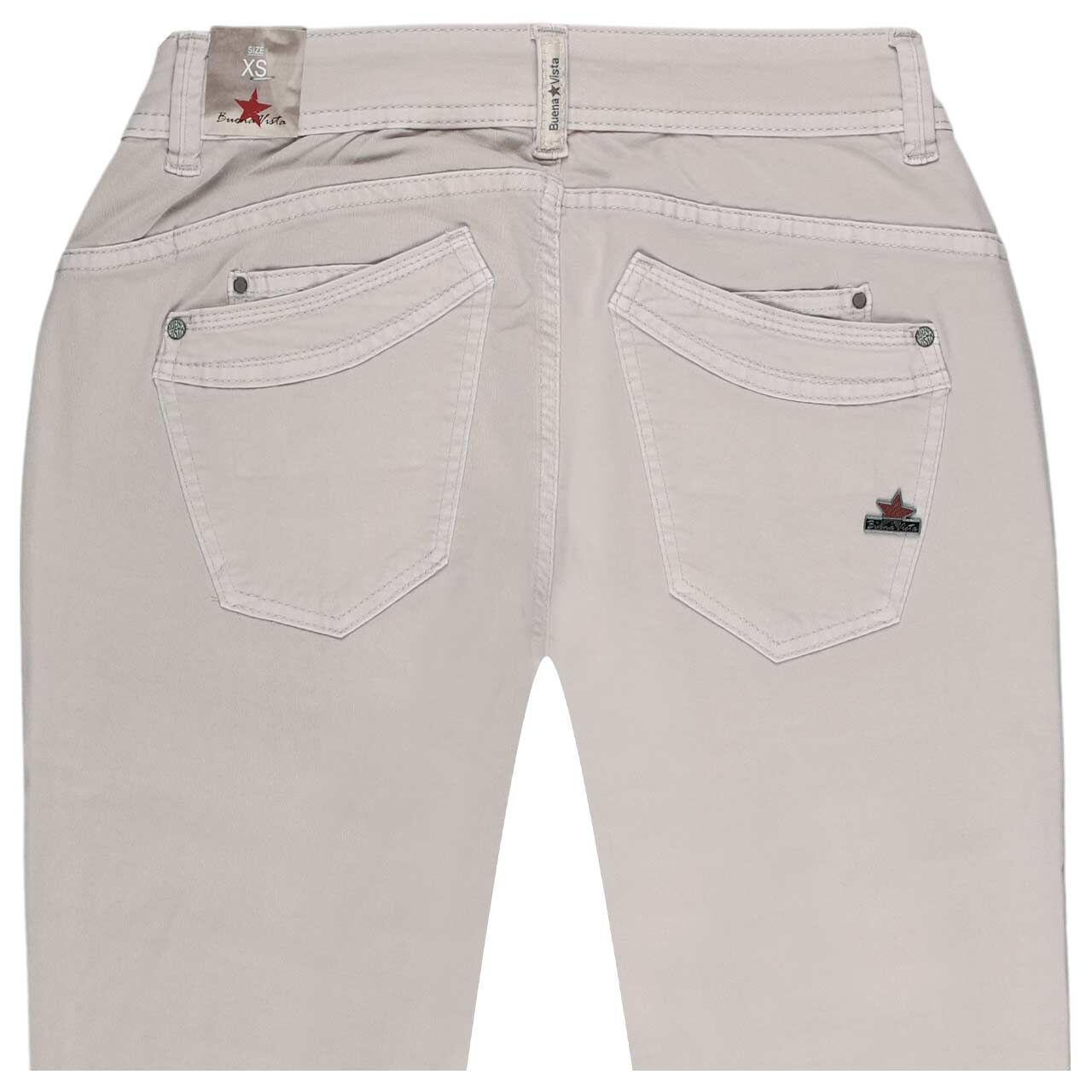 Damen Ankle Baumwollhose Malibu Cropped Stretch Twill von Buena Vista in Zartgrau, detaillierte Rückansicht