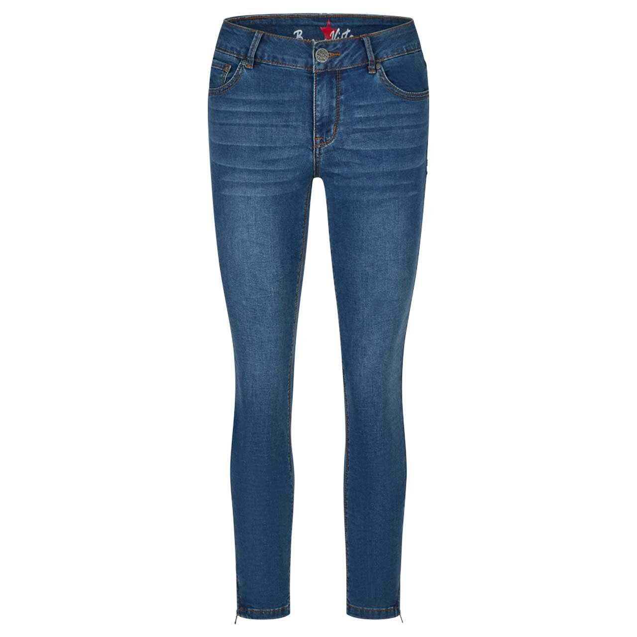 Stretch Damenjeans Italy V 7/8 Cozy Denim von Buena Vista in Dunkelblau angewaschen, Vorderansicht