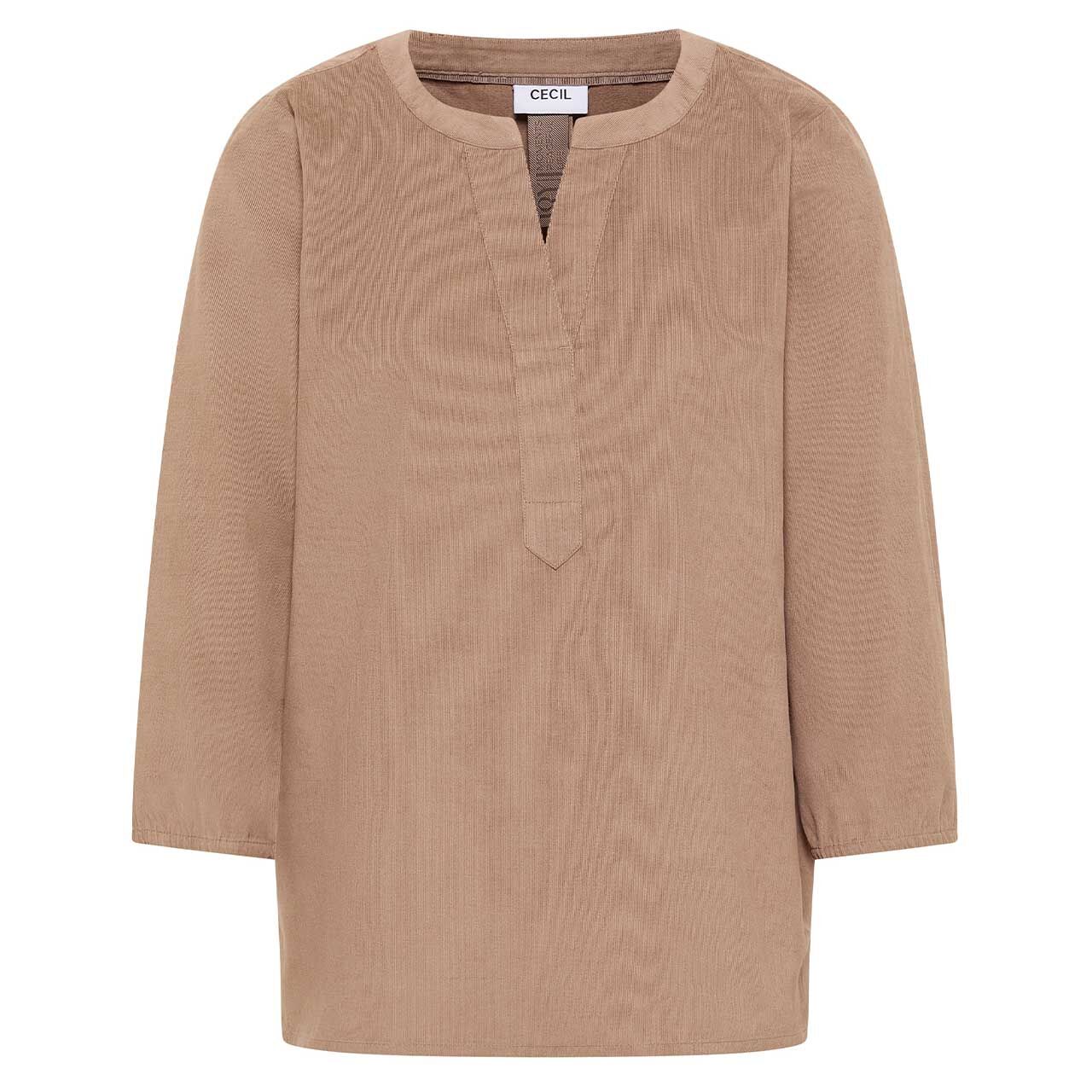 Street One Damen 3/4 Arm Cord Bluse Solid Corduroy natural taupe