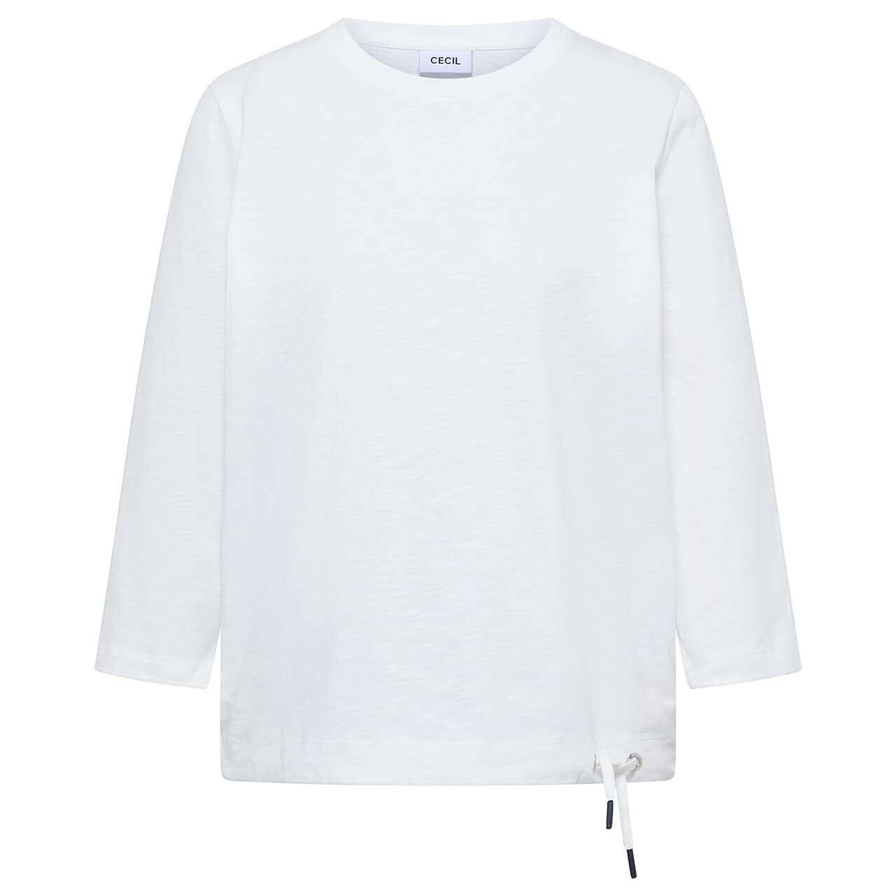 Cecil Damen 3/4 Arm Shirt Soft Slubyarn vanilla white melange