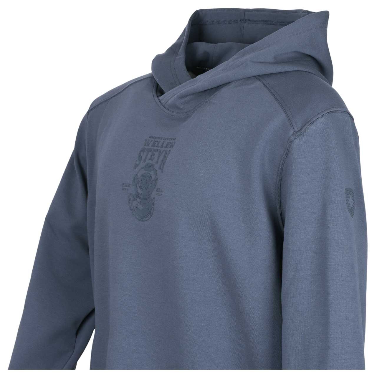 Herren Hoodie Sweatshirt Parcour Hoodie Men von Wellensteyn in Rauchblau mit Print, detaillierte Seitenansicht