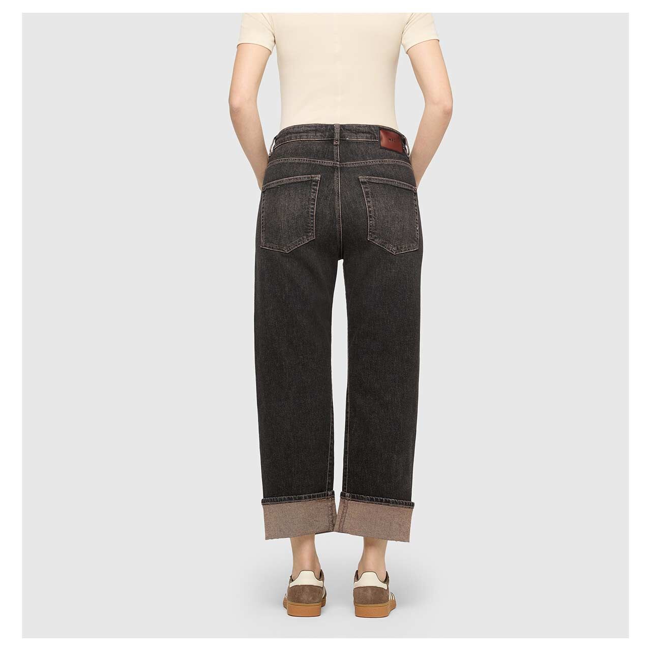 MAC Baggy Ankle Jeans brown tinted black wash