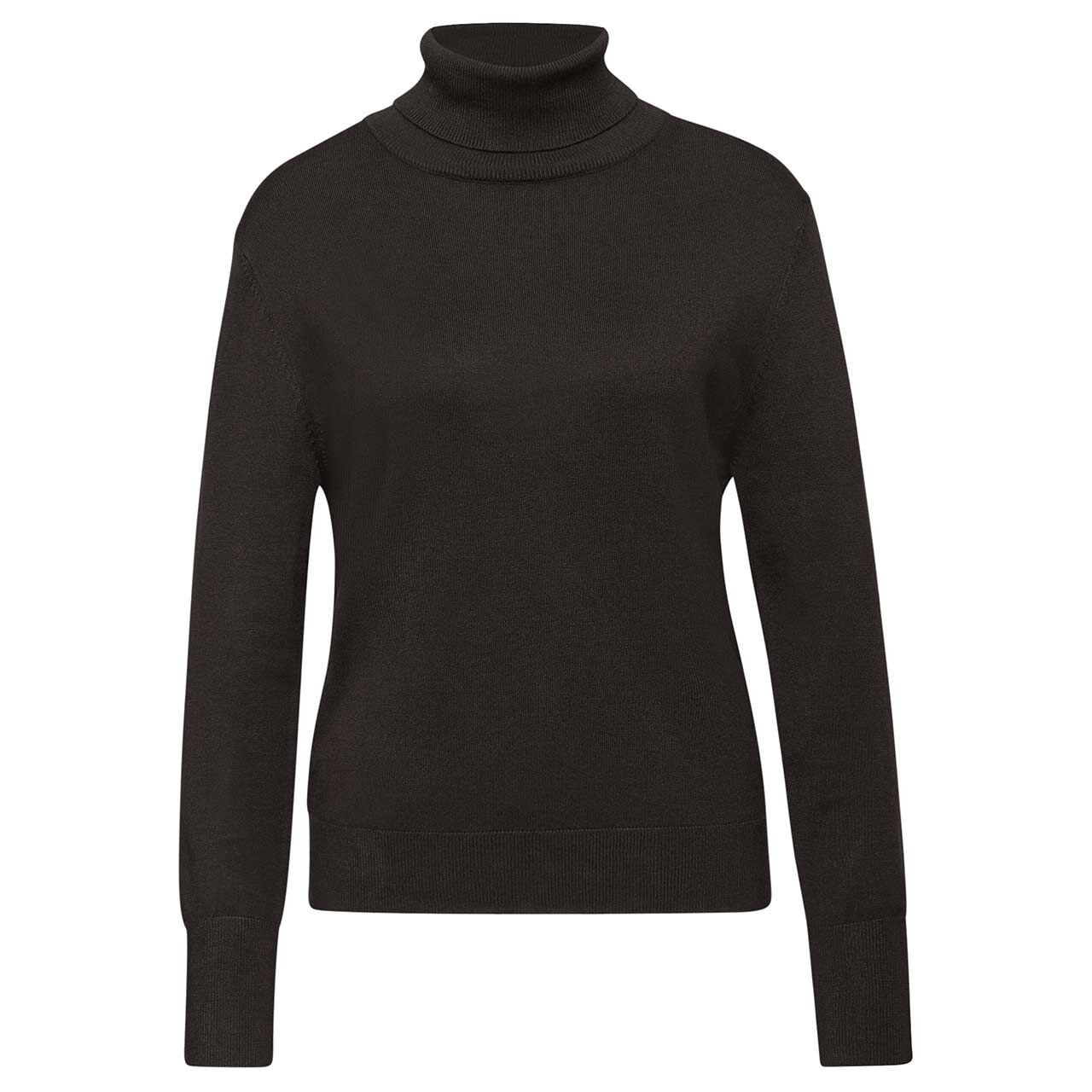 Street One Damen Rollkragen Pullover Basic Roll-Neck darkest brown
