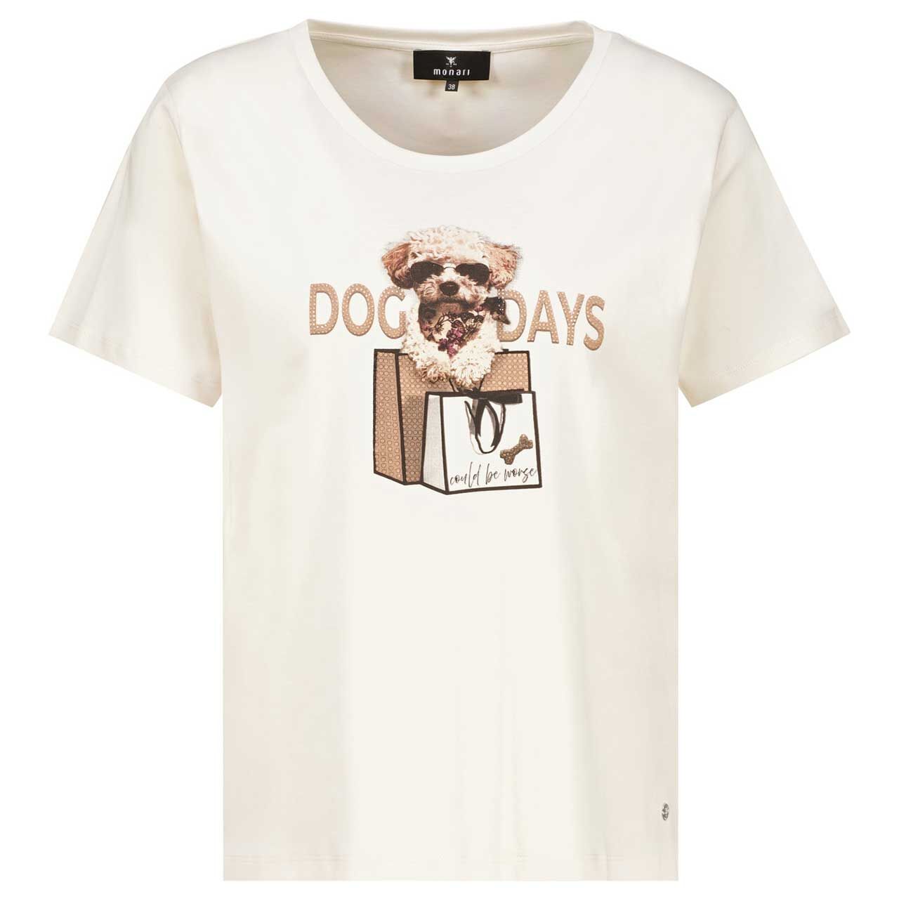 Monari Damen T-Shirt peanut dog print