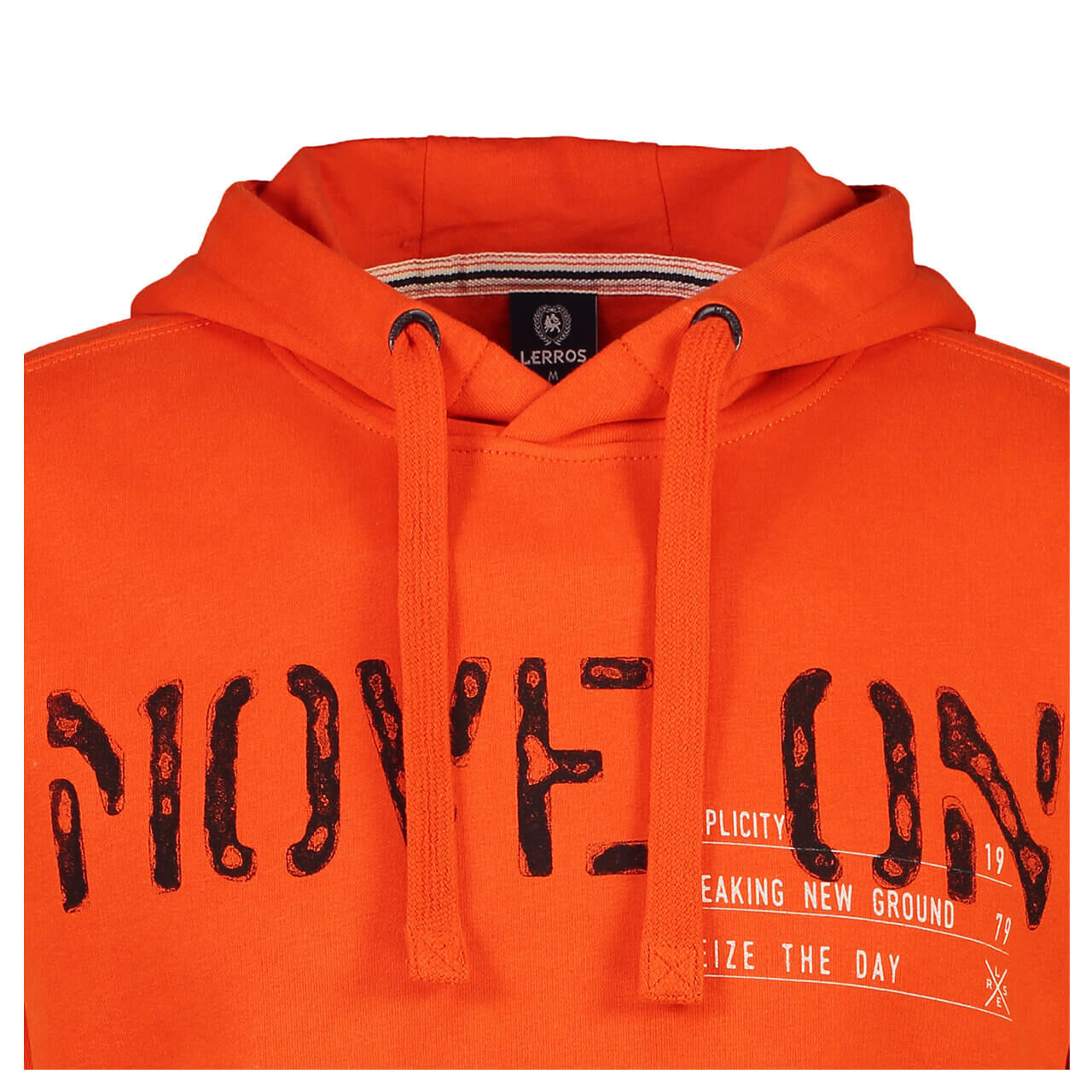 Lerros Hoodie Sweatshirt für Herren in Orange mit Print, FarbNr.: 335
