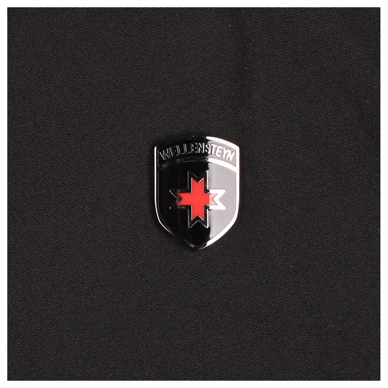 Herren Softshell Jacke Alpinus von Wellensteyn in Schwarz, Detailansicht Markenlogo