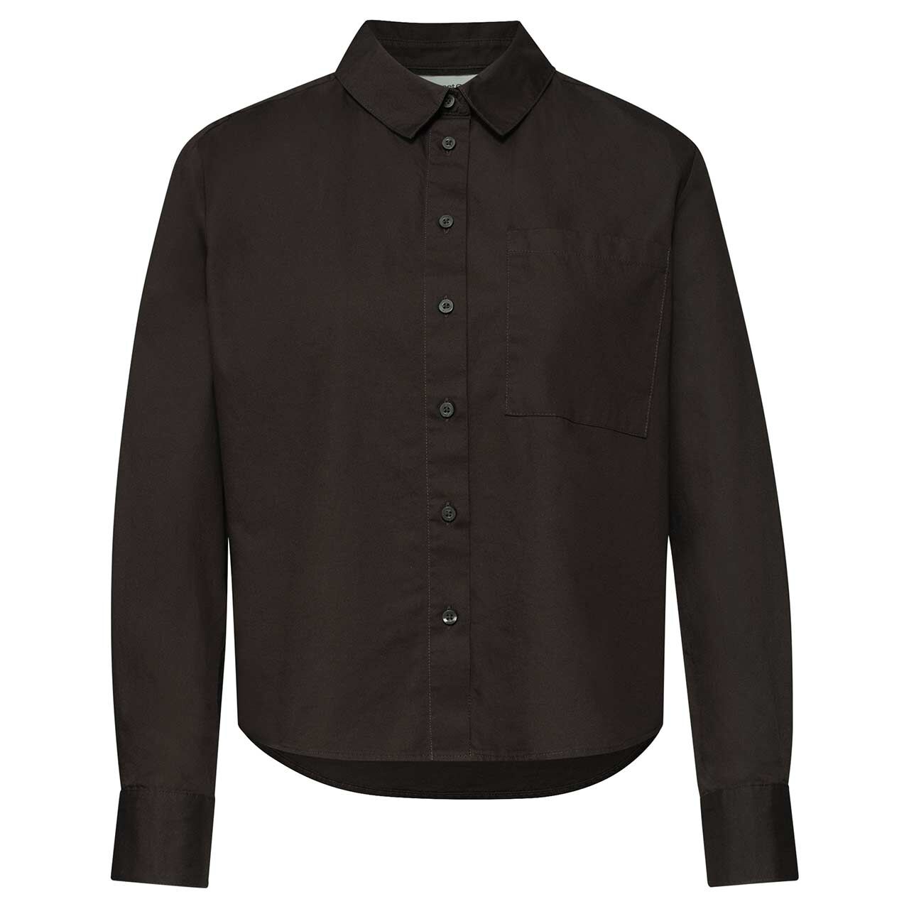 Street One Damen Langarm Bluse Cotton Shirtcollar espresso brown