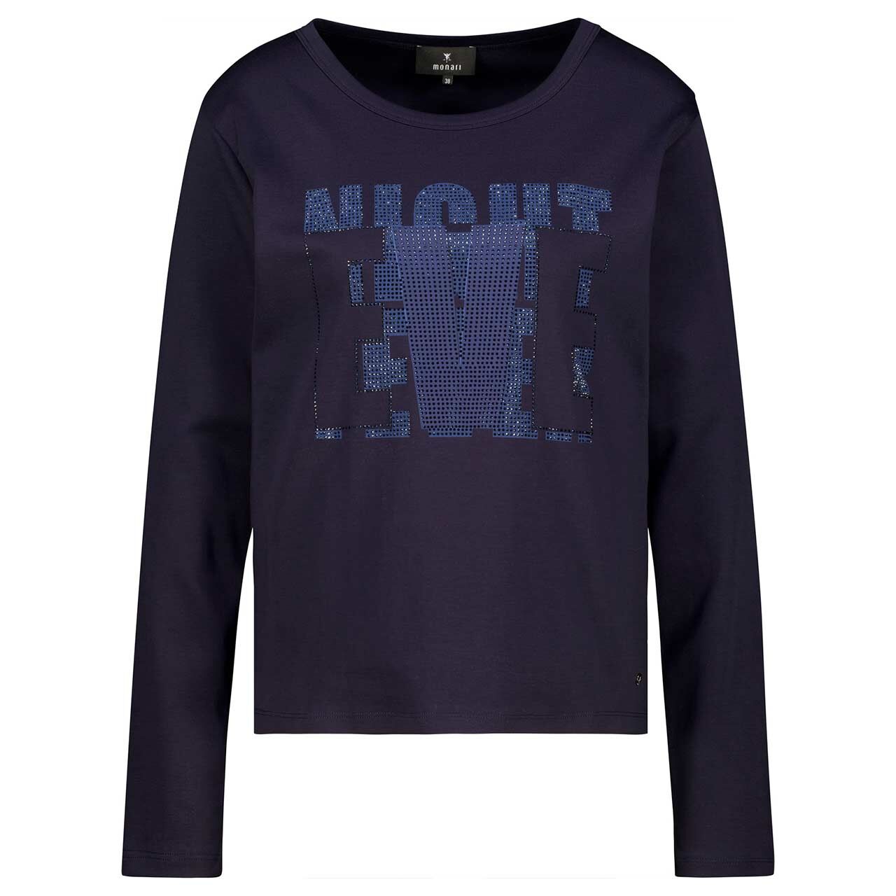 Monari Damen Sweatshirt dark navy blue printed