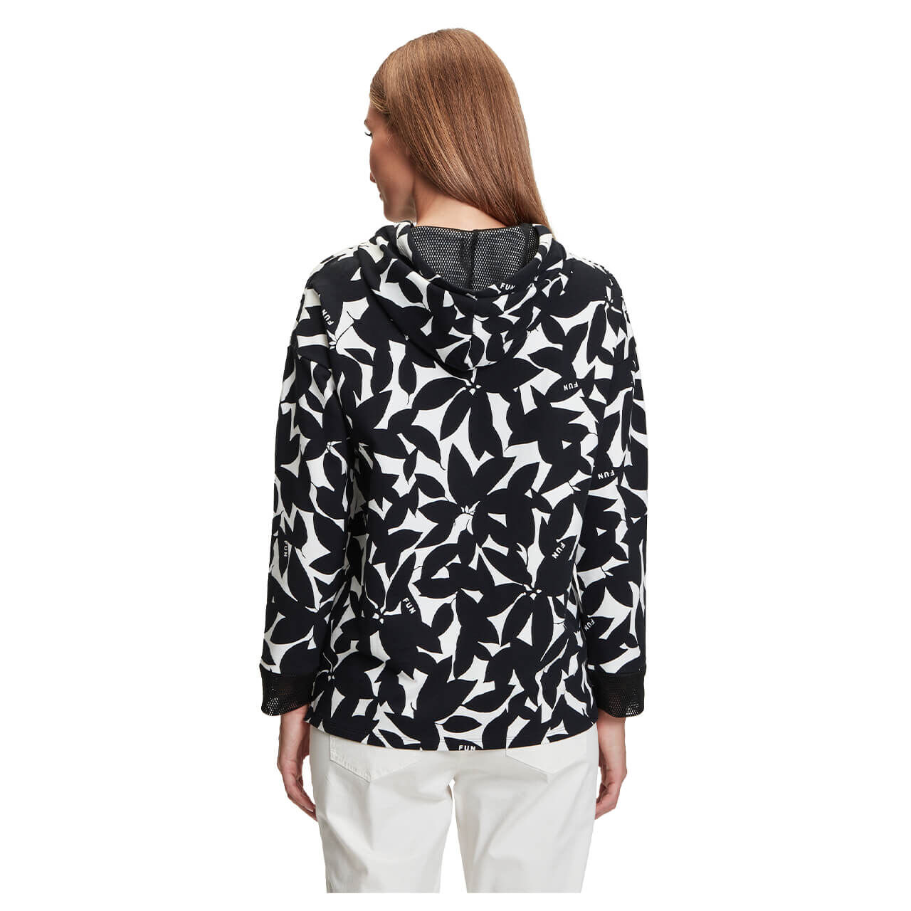 Betty Barclay Hoodie Sweatshirt für Damen in Schwarz-Weiß, FarbNr.: 9812