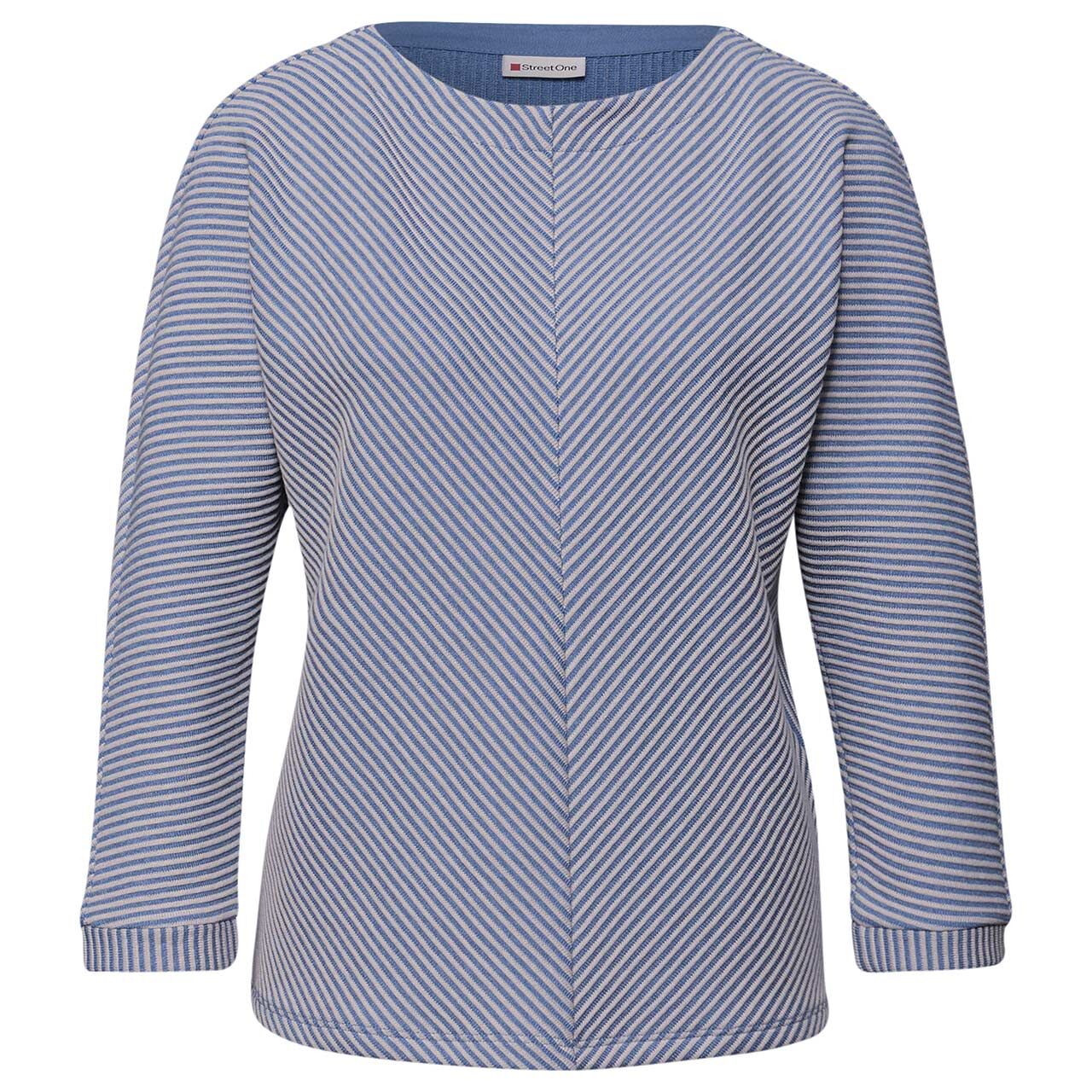 Street One Damen 3/4 Arm Shirt Two Color Structure frosted blue